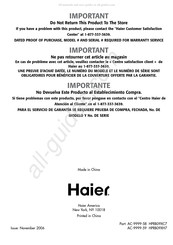 Haier HPR09XH7 Guide De L'utilisateur