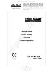 EFBE-SCHOTT KA 601.1 Mode D'emploi