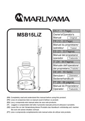 Maruyama MSB15LiZ EU Manuel Du Propriétaire