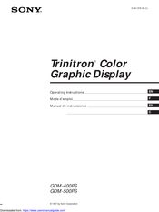 Sony Trinitron GDM-500PS Mode D'emploi