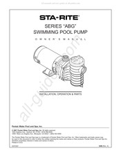 Pentair Water Pool and Spa STA-RITE ABG Serie Notice D'utilisation