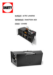 Altec Lansing Mix iMT800 Guide D'utilisation