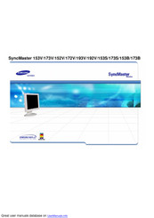 Samsung SyncMaster 172V Mode D'emploi
