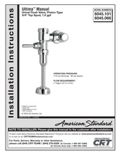 American Standard 6045.101 Instructions D'installation