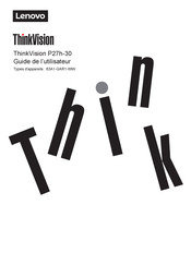 Lenovo ThinkVision 63A1-GAR1-WW Guide De L'utilisateur