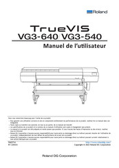 Roland DG TRUEVIS VG3-640 Manuel De L'utilisateur