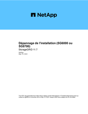 Netapp StorageGRID 11.7 SG6000 Guide De L'installation