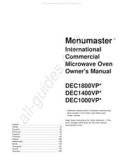 Menumaster DEC1800VP Serie Mode D'emploi