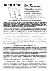 Faber MATRIX Instructions D'installation