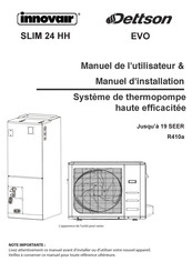 innovair Dettson SLIM 24 HH EVO Manuel De L'utilisateur Et D'installation