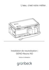 Grunbeck GENO-Neutra NO Notice D'utilisation