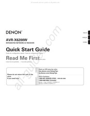 Denon AVR-X6200W Guide De Configuration Rapide