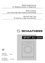 Schulthess SPIRIT XLI 5505 Mode D'emploi