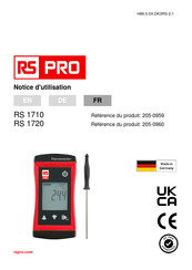 RS Pro 205-0960 Notice D'utilisation