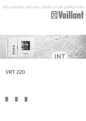 Vaillant VRT 220 Notice D'utilisation