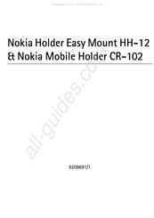 Nokia CR-102 Mode D'emploi