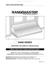 Broan-NuTone RANGEMASTER 64000 Serie Guide D'installation