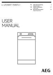 AEG LAVAMAT 75460TL1 Notice D'utilisation