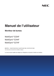 NEC MultiSync E274F Manuel De L'utilisateur