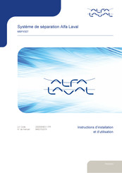 Alfa Laval MBPX507 Instructions D'installation Et D'utilisation