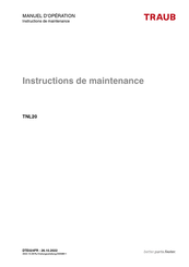 Traub TNL20 Instructions De Maintenance