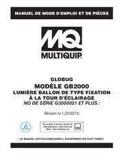 MQ Multiquip GLOBUG GB2000 Manuel De Mode D'emploi