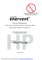 enervent Pelican eco PRO greenair HP Manuel D'installation, D'utilisation Et D'entretien