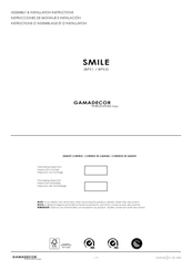 Porcelanosa GAMADECOR SMILE BPS1 Instructions D'assemblage Et D'installation