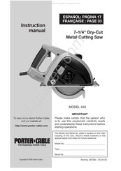 Porter Cable 440 Manuel D'utilisation