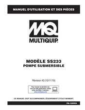 MQ Multiquip SS233 Manuel D'utilisation Et De Pièces