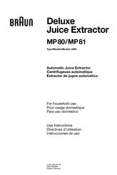 Braun Deluxe Juice Extractor MP 80 Directives D'utilisation