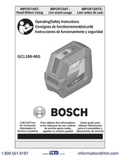 Bosch GCL100-40G Consignes De Fonctionnement/Sécurité