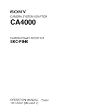 Sony SKC-PB40 Manuel D'opération