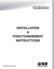 GNB Flooded Classic 93.10F Instructions D'installation Et Fonctionnement