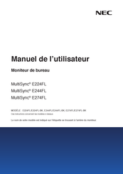 NEC MultiSync E274FL-BK Manuel De L'utilisateur
