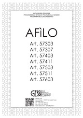 Gessi AFILO 57603 Mode D'emploi