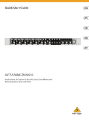 Behringer ULTRAZONE ZMX8210 Guide De Démarrage Rapide