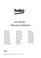 Beko DUT36520W Manuel D'installation