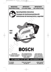 Bosch 1659 Consignes De Fonctionnement/Sécurité