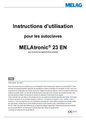 MELAG MELAtronic 23 EN Instructions D'utilisation