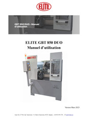 Elite GBT 850 DUO Manuel D'utilisation