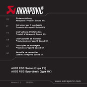 Akrapovic Sound Kit Instructions D'installation
