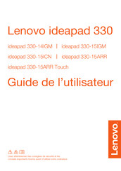 Lenovo ideapad 330-15IGM 81D1 Guide De L'utilisateur