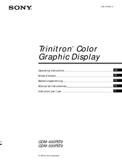 Sony Trinitron GDM-400PST9 Mode D'emploi