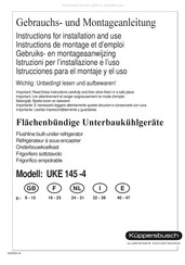 Kuppersbusch UKE 145-4 Instructions De Montage Et D'emploi