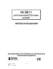 Hanna Instruments HI 9811 Notice D'utilisation