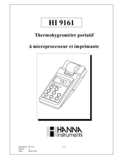 Hanna Instruments HI 9161 Mode D'emploi