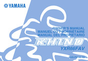 Yamaha RHINO YXR66FAV 2005 Manuel Du Propriétaire