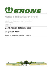 Krone EasyCut B 1000 Notice D'utilisation Originale