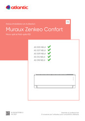 Atlantic Zenkeo Confort AS 007 NB.UI Notice D'installation Et D'utilisation